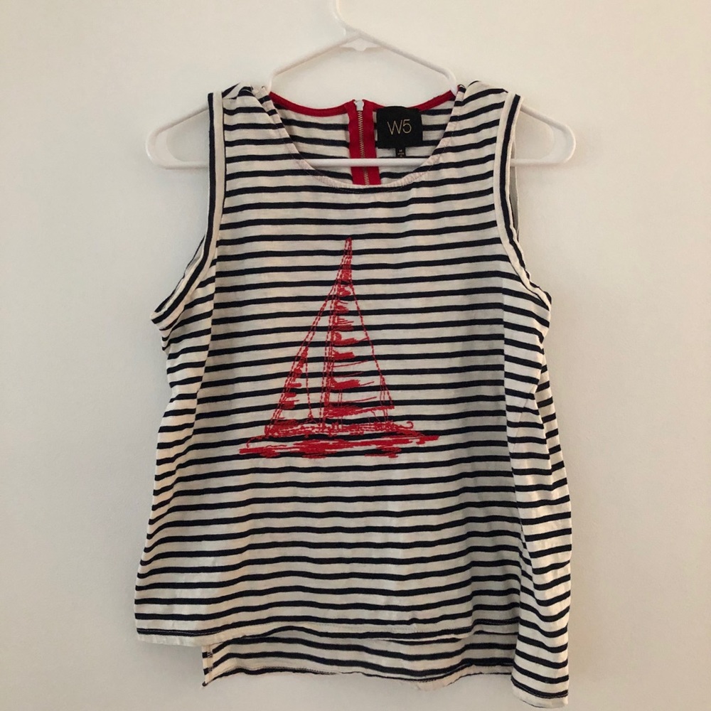 Women’s size medium tank top with sailboat